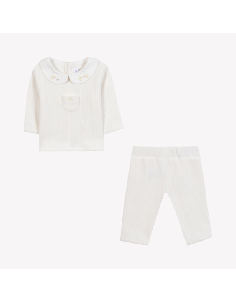 Tartine & Chocolat Tartine-Setje Ecru ribfluweel