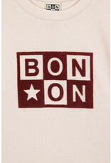 Bonton Bonton-T-shirt-ecru met logo roest