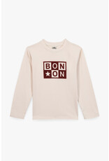 Bonton Bonton-T-shirt-ecru met logo roest
