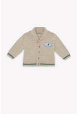 Bonton Bonton-cardigan-beige/groene streep