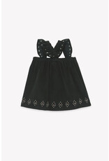 Bonton Bonton-zwartgroene jurk met broderie