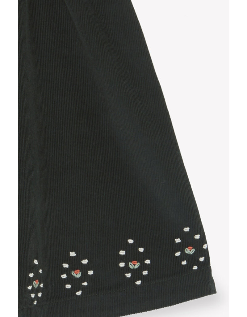 Bonton Bonton-zwartgroene jurk met broderie