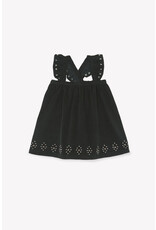 Bonton Bonton-zwartgroene jurk met broderie
