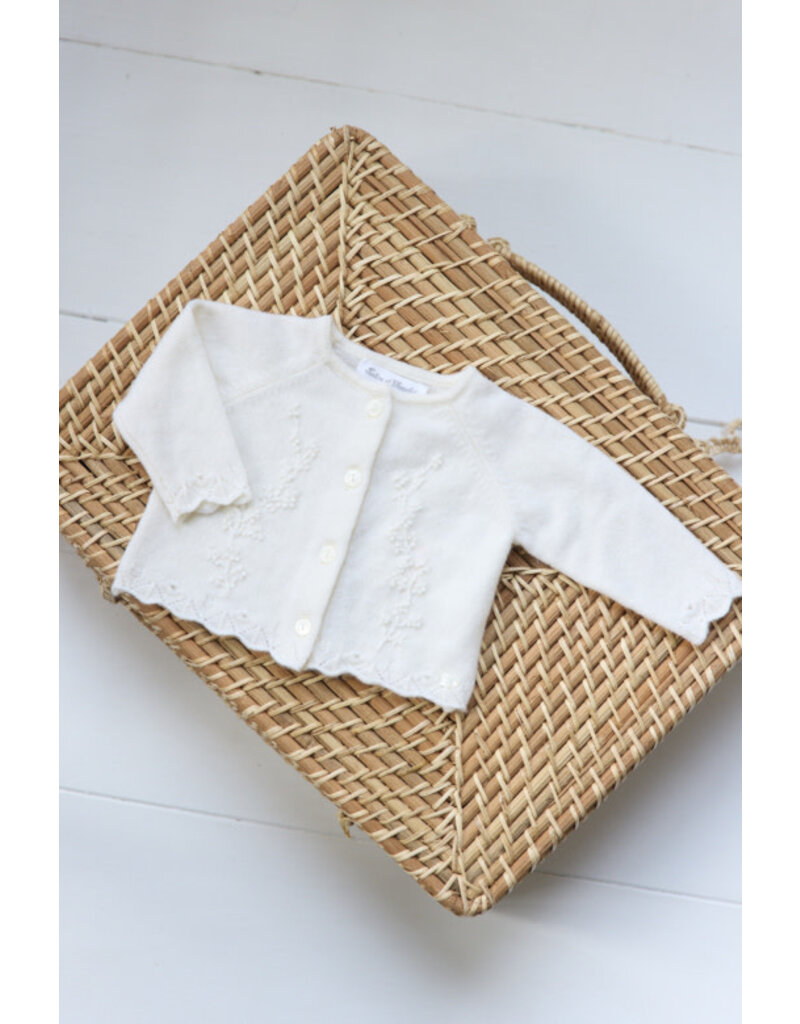 Tartine & Chocolat Tartine-ecru cardigan-geborduurd