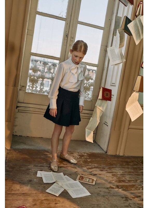 Patachou Patachou - Rok bouclé donkerblauw