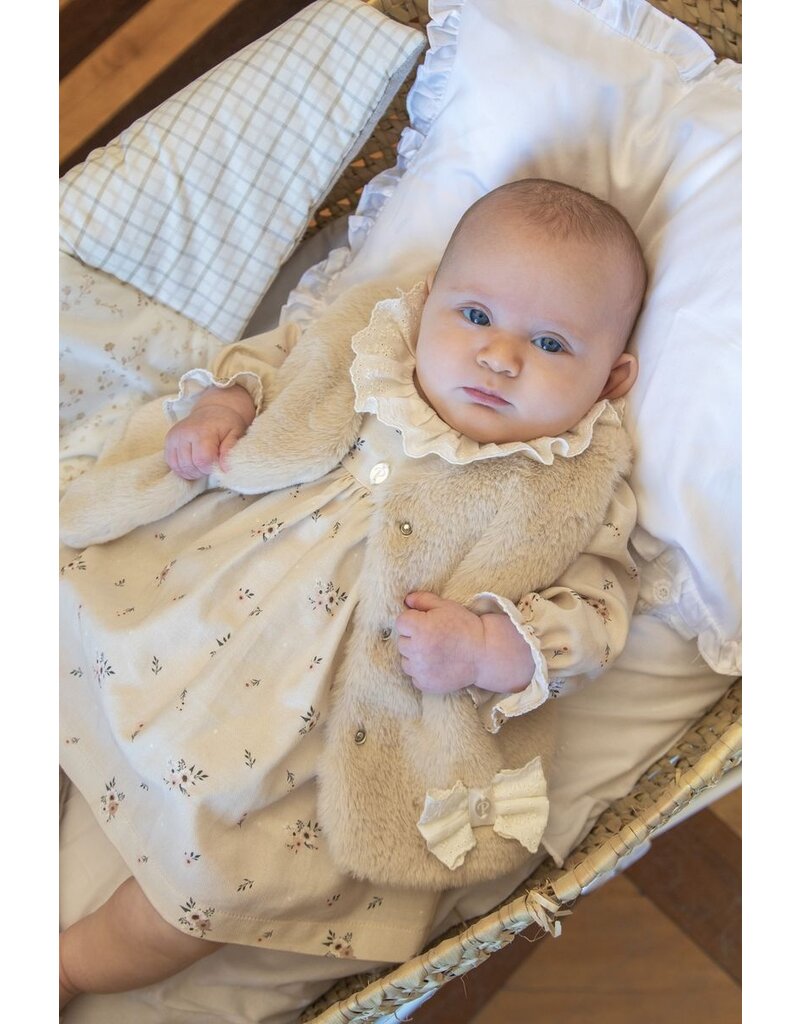 Patachou Patachou - Jurk florial beige met kraag