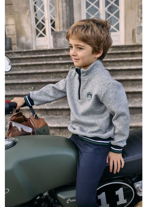 Patachou Patachou - Trui melange grey met rits