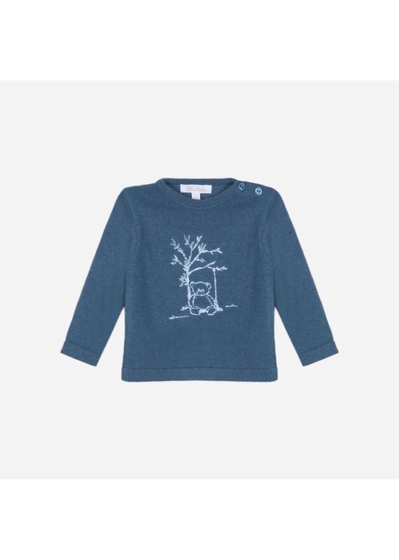 Patachou Patachou - Baby trui met beertje - blauw