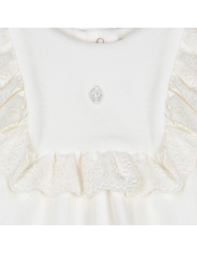 Patachou Patachou - Tweedelig set velours ecru met kant