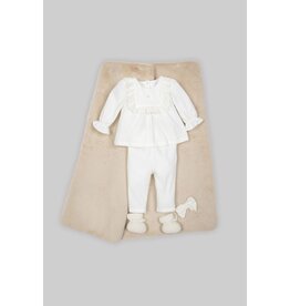 Patachou Patachou - Tweedelig set velours ecru met kant