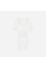 Patachou Patachou - Tweedelig set velours ecru met kant