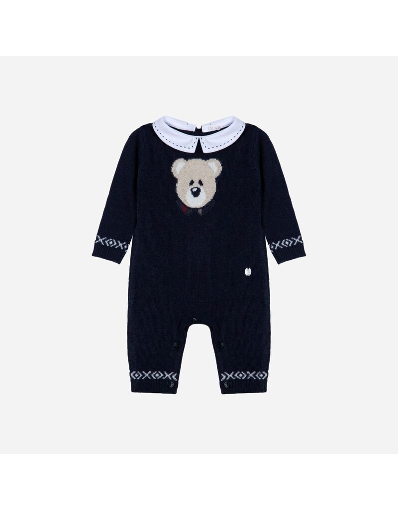 Patachou Patachou - Kruippakje tricot donkerblauw - beertje