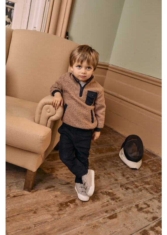 Patachou Patachou - Trui teddy met rits - camel