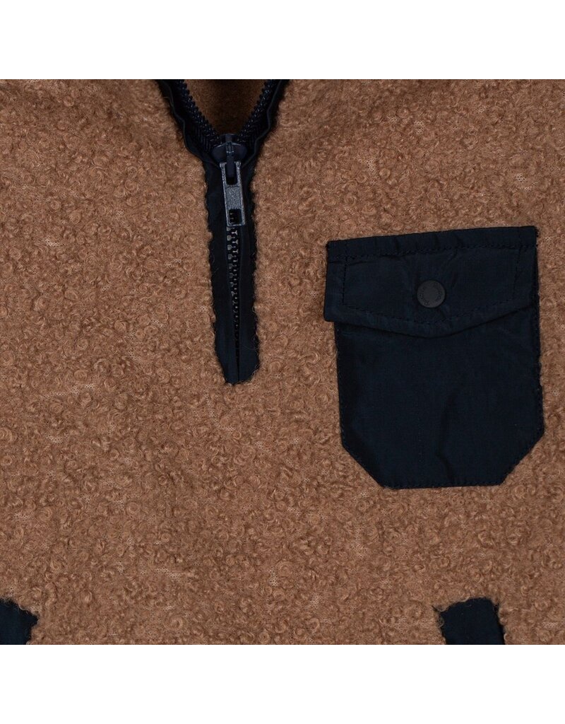 Patachou Patachou - Trui teddy met rits - camel