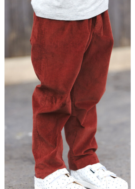 Bonton diep rode velours broek