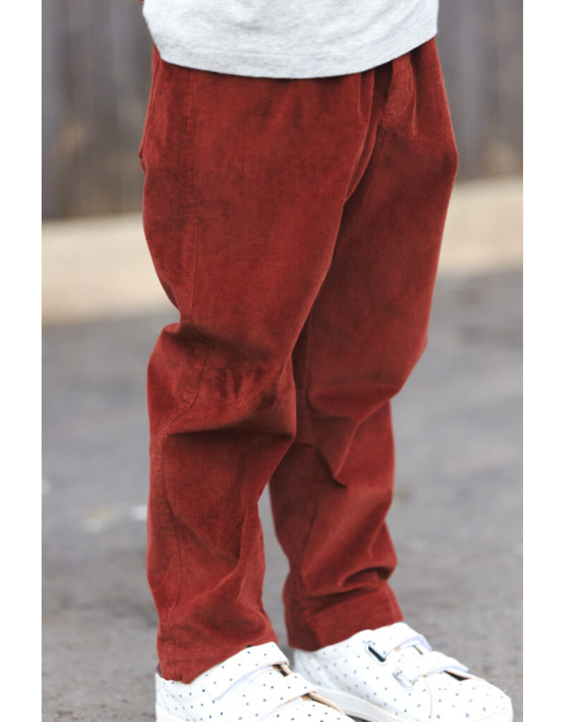 Bonton diep rode velours broek