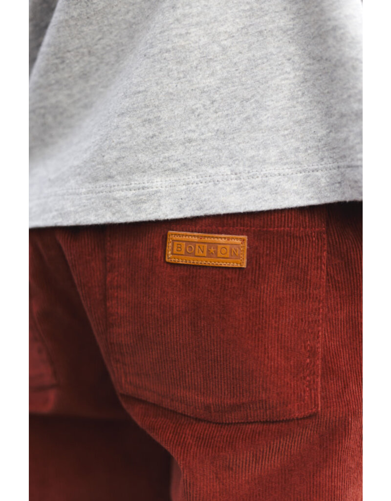 Bonton diep rode velours broek