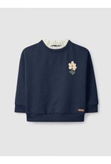 Laranjinha Navy blauwe bloes met bloem