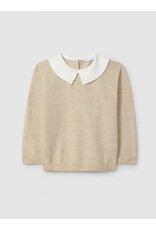 Laranjinha Beige blouse met witte kraag