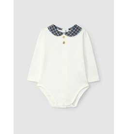 Laranjinha Laranijnha - Body offwhite - geruite kruig blauw