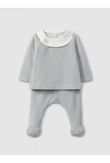 Laranjinha Laranjinha - unisex tweedelig kruippakje ribbed velvet