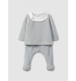 Laranjinha Laranjinha - unisex tweedelig kruippakje ribbed velvet