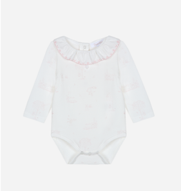 Patachou witte body met roze afwerkingen en kraag