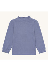 Hust and Claire Hust and Claire-Zachtblauw T-shirt Amma- geribbeld