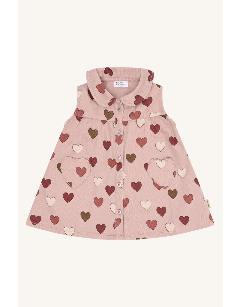 Hust and Claire Hust and Claire-mouwloos hartjesjurkje met kraag