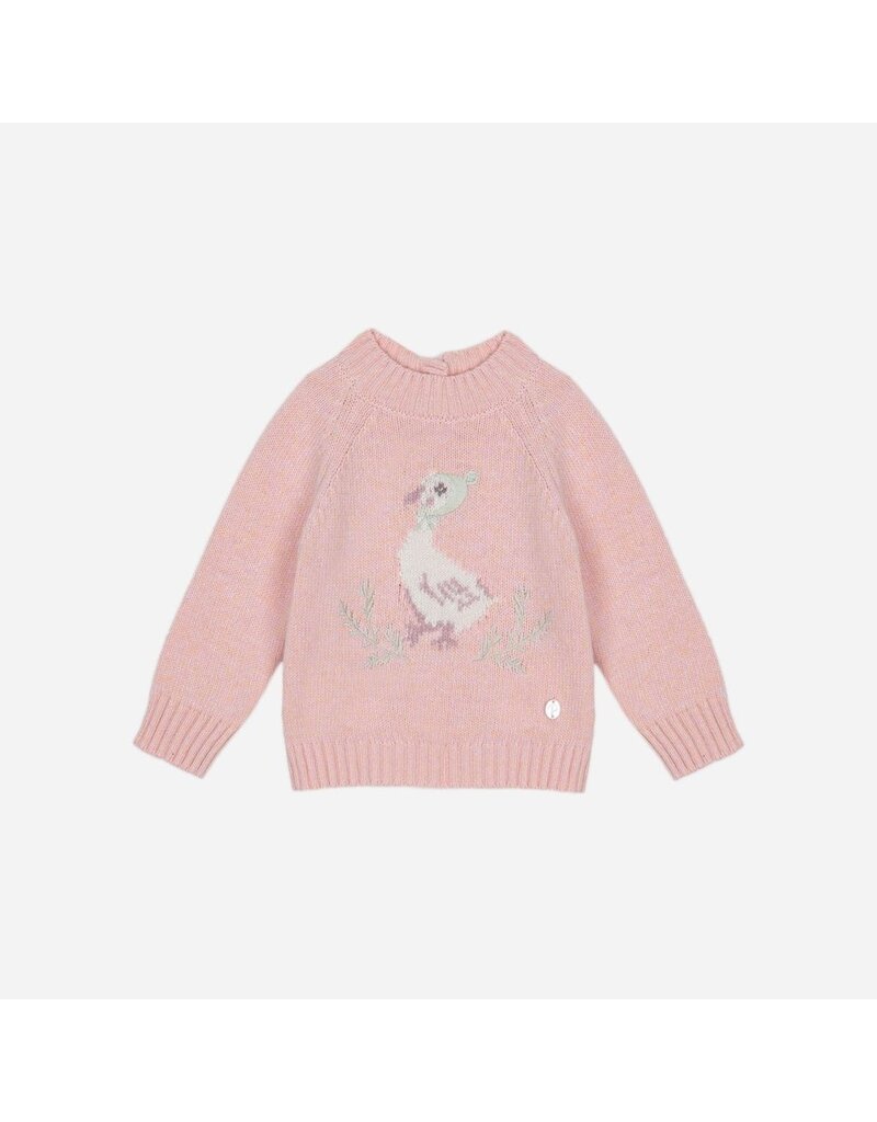 Patachou roze trui met geborduurd eendje