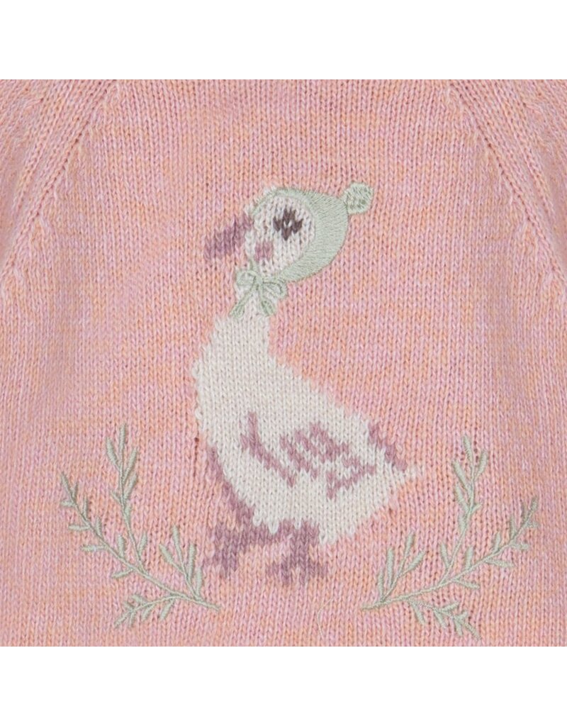 Patachou roze trui met geborduurd eendje