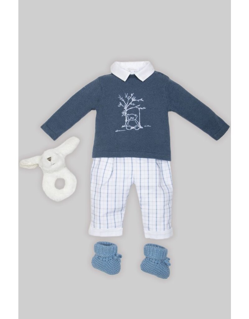 Patachou Patachou - Baby trui met beertje - blauw