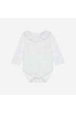 Patachou witte body met roze afwerkingen en kraag