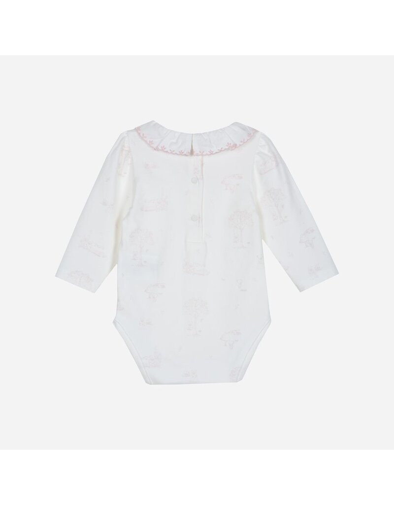 Patachou witte body met roze afwerkingen en kraag