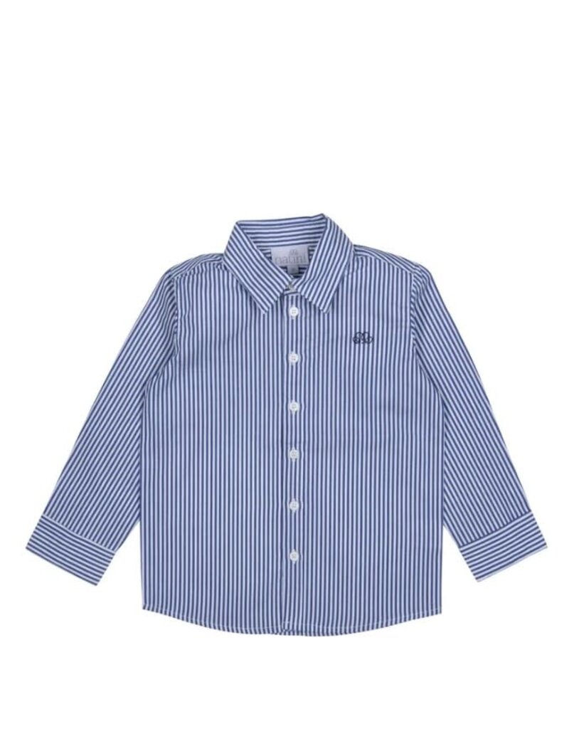 Natini Natini  - Hemd Pierrot - blauw gestreept