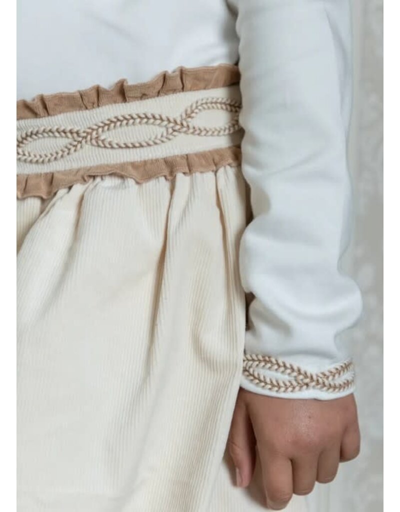 Natini Natini - Rok ribfluweel - cream