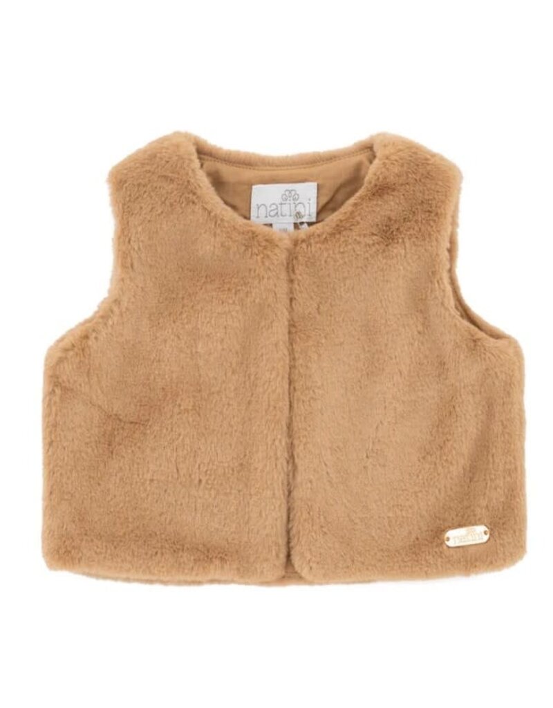 Natini Natini - Gilet fake fur girl - bruin