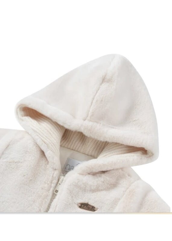 Natini Natini - Jas fake fur ecru - bows