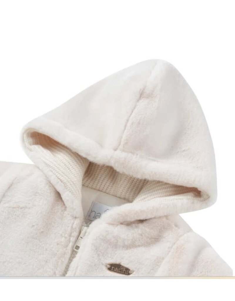 Natini Natini - Jas fake fur ecru - bows