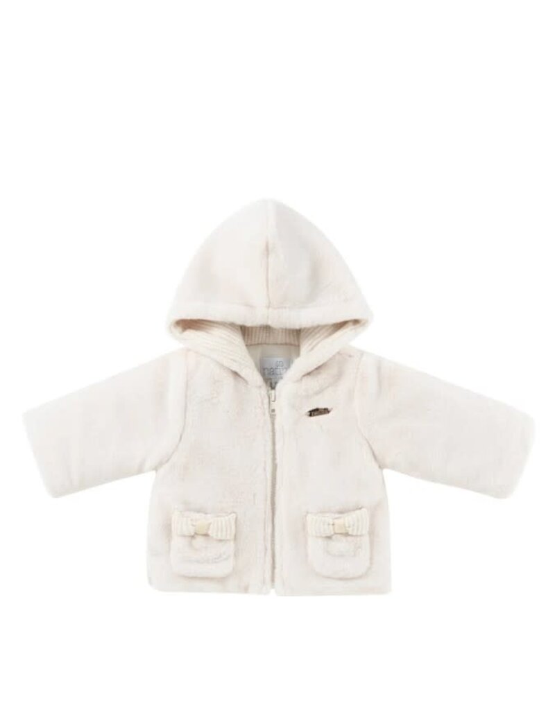 Natini Natini - Jas fake fur ecru - bows