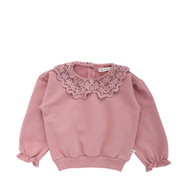 Your Wishes Crochet sweater - oud roze met kraag