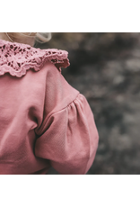 Your Wishes Crochet sweater - oud roze met kraag