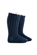 Condor Condor - kniekousen rib frull rand  - 480 (blauw)