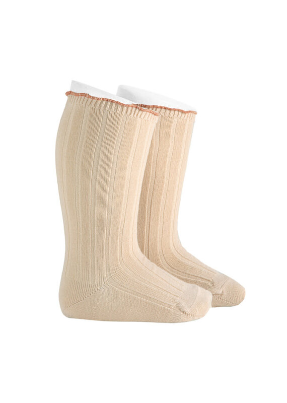 Condor Condor - kniekousen rib frull rand  - 304 (beige)