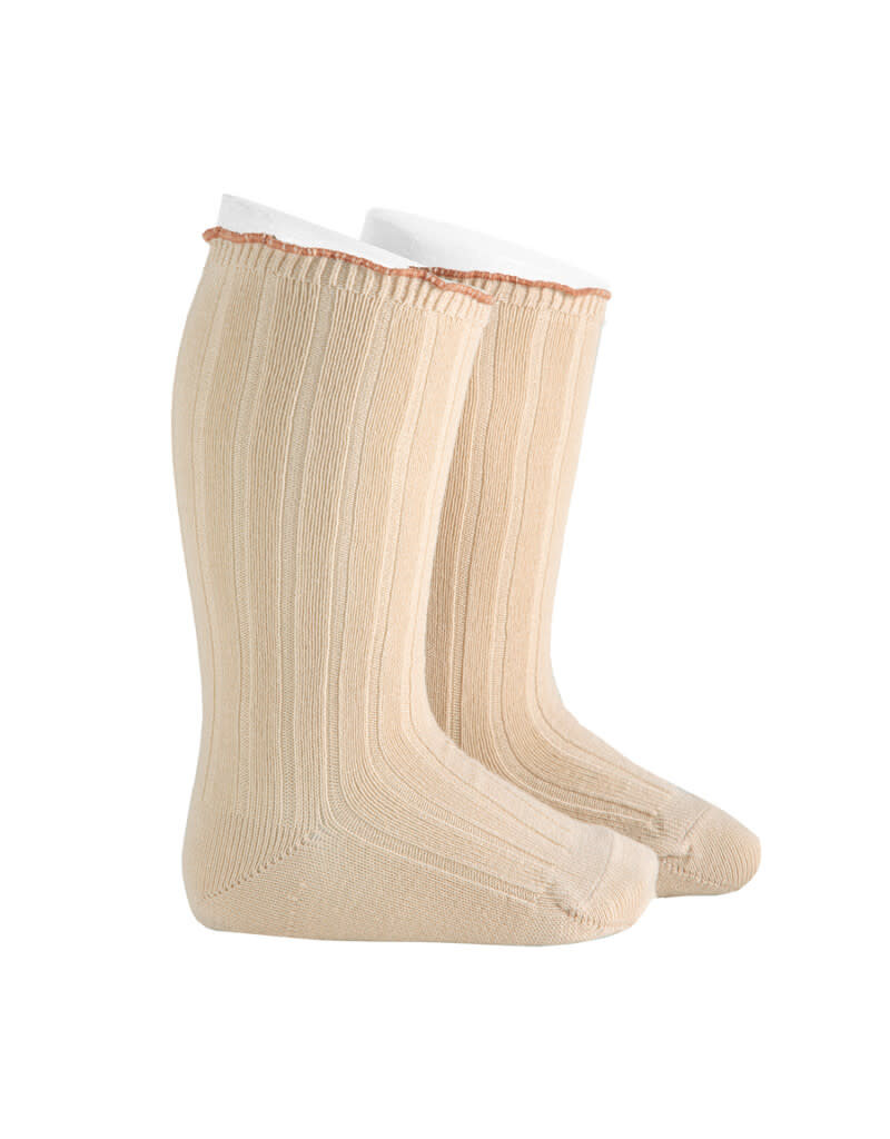 Condor Condor - kniekousen rib frull rand  - 304 (beige)