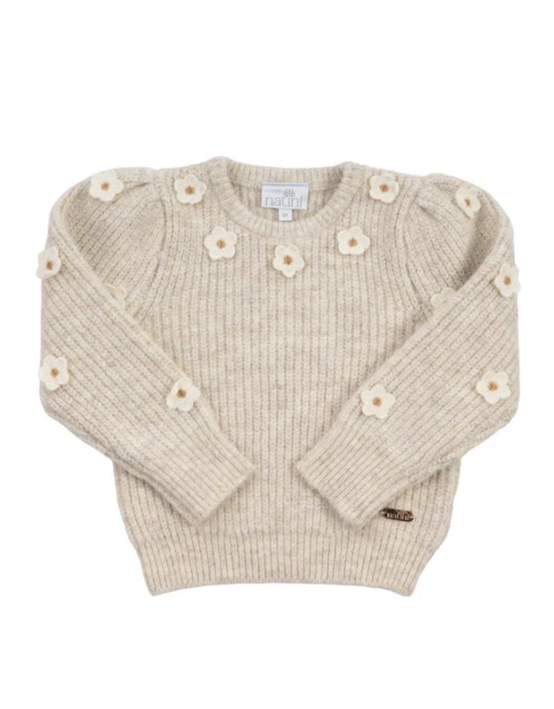 Natini Natini - trui beige flowers
