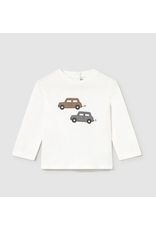 mayoral Mayoral - witte long sleeve met twee auto's