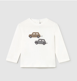 mayoral Mayoral - witte long sleeve met twee auto's