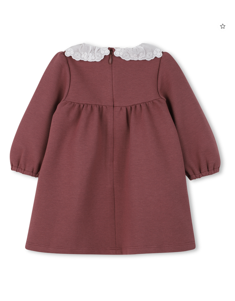 Chloé Chloé -Bordeaux kleed met wit kraagje