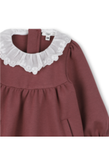 Chloé Chloé -Bordeaux kleed met wit kraagje